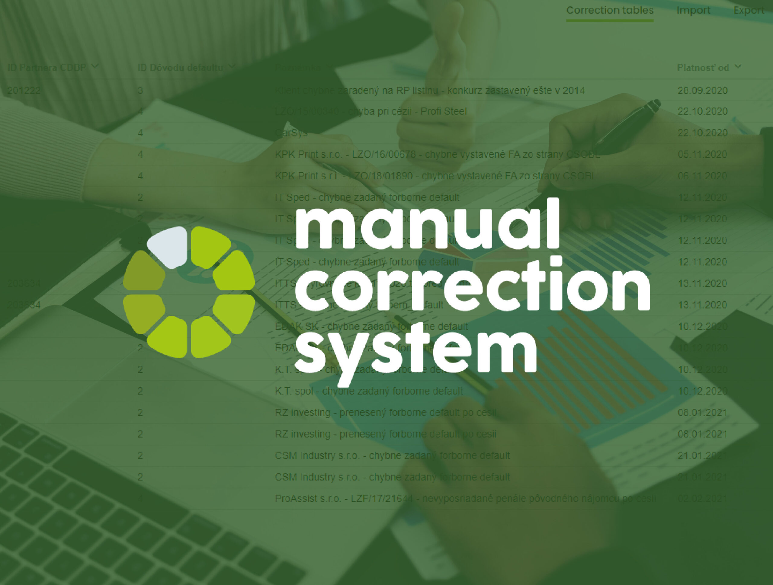 manual correction system
